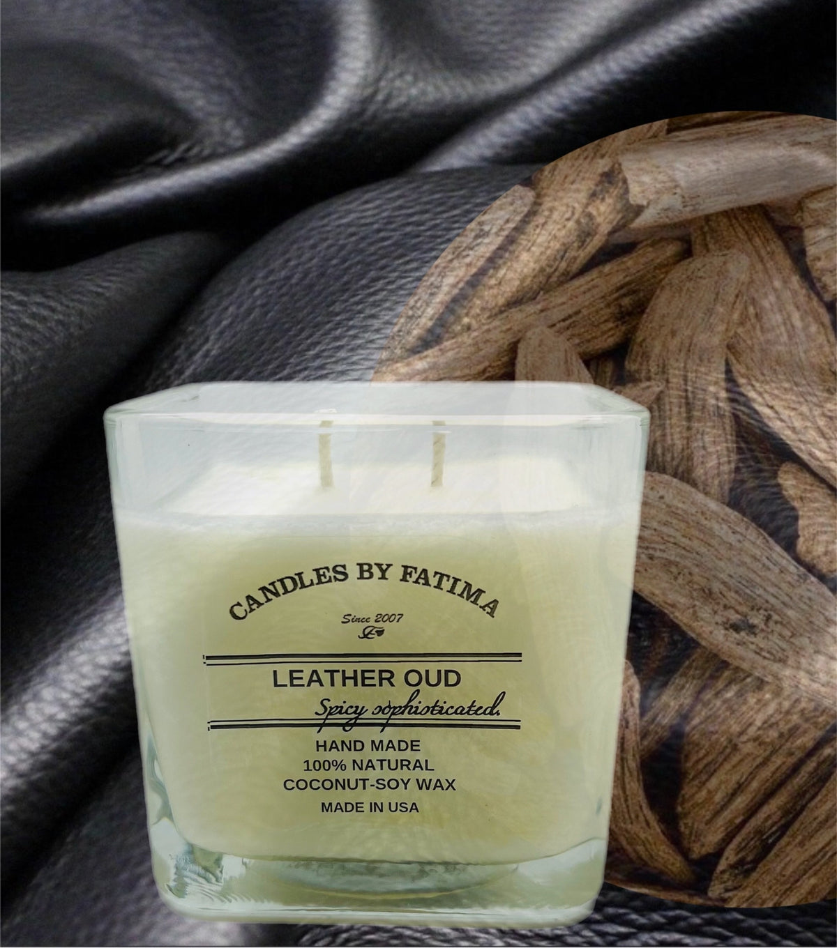 Leather Oud Soy Candle
